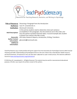 Dissecting a Paragraph from the Introduction PDF