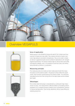 Overview VEGAPULS - Lasso Technologies, LLC