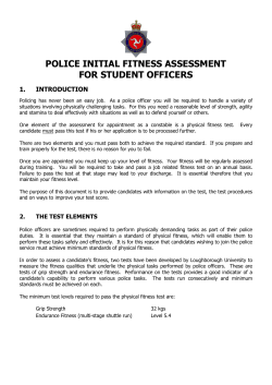 police initial fitness assessment for student officers