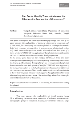 Can Social Identity Theory Addresses the Ethnocentric Tendencies
