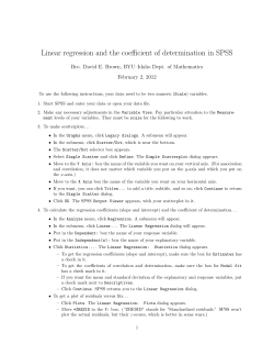 Linear regression and the coefficient of determination - BYU