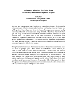 Kelly Hall Retirement Migration, The Other Story: Vulnerable, Older