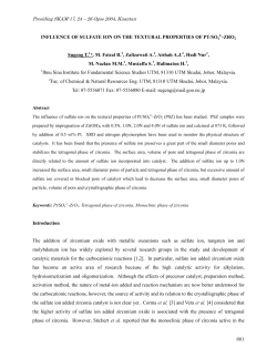 INFLUENCE OF SULFATE ION ON THE TEXTURAL PROPERTIES