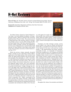 Daniel Barr on The Indian Territory Journals of Colonel - H-Net