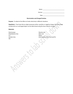 Static Electricity Lab Answers
