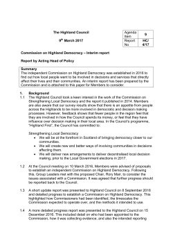 Item 9 Commission on Highland Democracy
