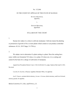 1 No. 112,846 IN THE COURT OF APPEALS OF THE STATE OF