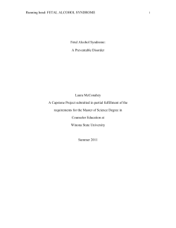 Fetal Alcohol Syndrome - Winona State University