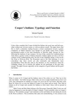 Cooper`s Indians: Typology and Function