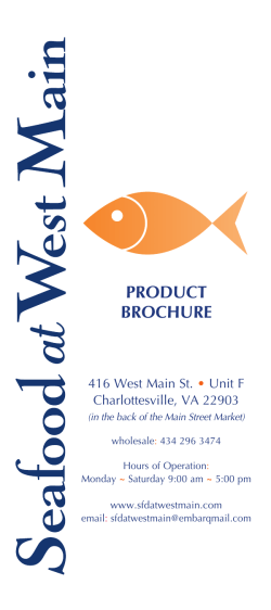 product brochure - Seafood at West Main