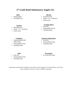 Instrument Supply List