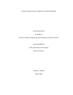 Artificial Immune Systems Applied to Job Shop Scheduling A thesis