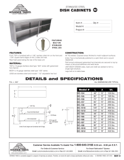 DISH CABINETS DETAILS and SPECIFICATIONS