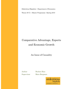 Comparative Advantage, Exports and Economic Growth