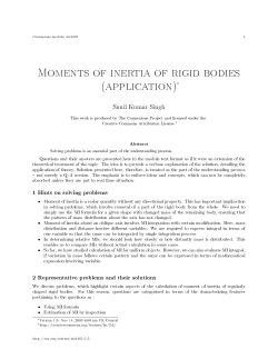 Moments of inertia of rigid bodies (application)&lowast;