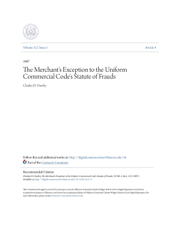 The Merchant`s Exception to the Uniform