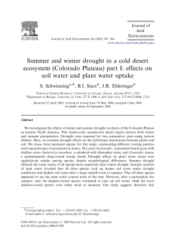 Summer and winter drought in a cold desert ecosystem (Colorado