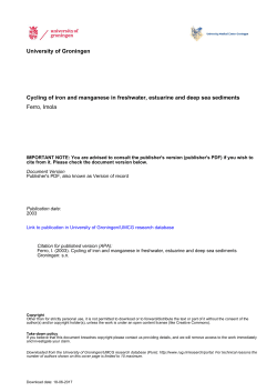 University of Groningen Cycling of iron and manganese in