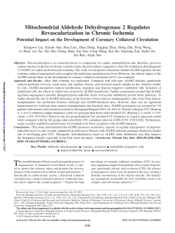 Mitochondrial Aldehyde Dehydrogenase 2 Regulates