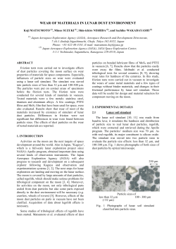 wear of materials in lunar dust environment