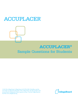 accuplacer - Douglas College