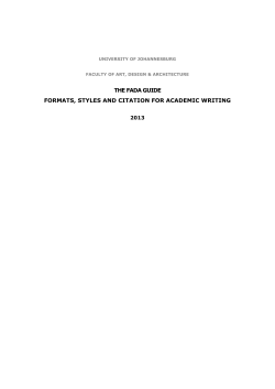 the fada guide formats, styles and citation for academic writing