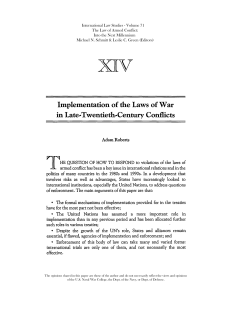 Implementation of the Laws of War in Late-Twentieth