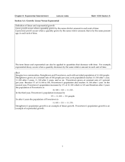 Chapter 8: Exponential Astonishment Lecture notes Math 1030