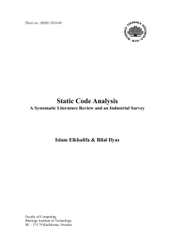 Static Code Analysis: A Systematic Literature Review