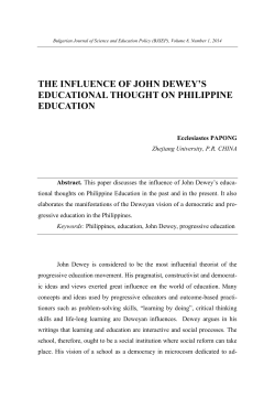 The Influence of John Dewey`s Educational Thought on