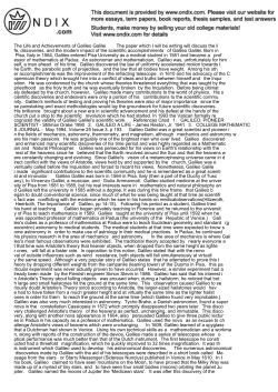 The Life and Achievements of Galileo Galilei The paper whi