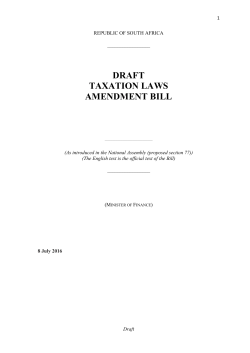 draft taxation laws amendment bill