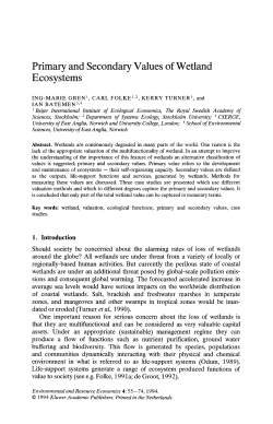 Primary and secondary values of wetland ecosystems