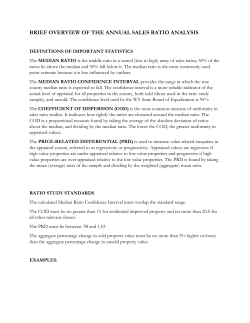 BRIEF OVERVIEW OF THE ANNUAL SALES RATIO ANALYSIS