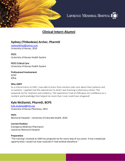 Clinical Intern Alumni - Lawrence Memorial Hospital
