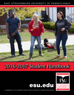 ESU Student Handbook - East Stroudsburg University