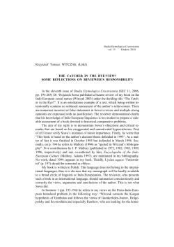 Krzysztof Tomasz WITCZAK (Ł&oacute;dź) THE CATCHER IN THE RYE