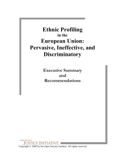 Ethnic Profiling European Union: Pervasive, Ineffective, and