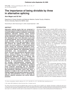 importance of being divisible by three in alternative splicing | Nucleic