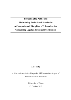 A Comparison of Disciplinary Tribunal Action Concerning Legal and