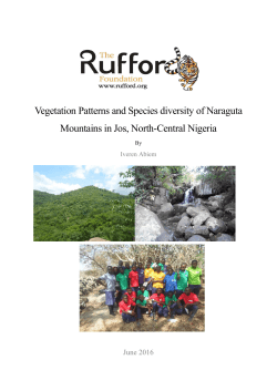 Vegetation Patterns and Species diversity of Naraguta Mountains in