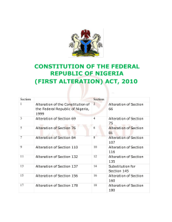 constitution of the federal republic of nigeria (first