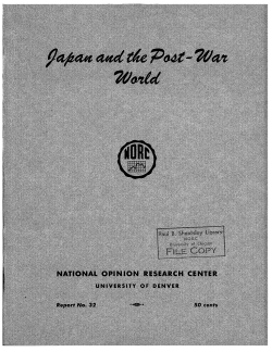 Japan and the post-war world - NORC at the University of Chicago