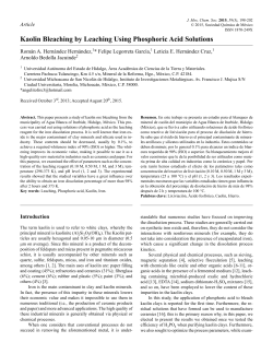 Kaolin Bleaching by Leaching Using Phosphoric Acid Solutions