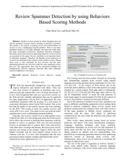 Review Spammer Detection by using Behaviors Based Scoring