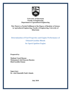 Determination of Fuel Properties and Engine Performance of