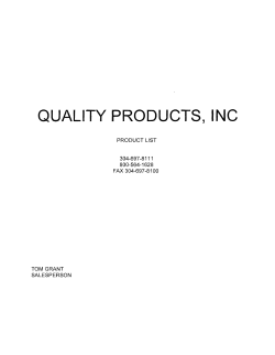 QUALITY PRODUCTS, INC
