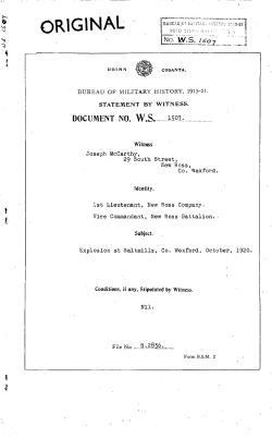 Joseph McCarthy - Bureau of Military History