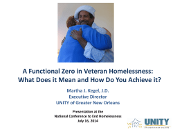 A Functional Zero in Veteran Homelessness: What Does it Mean