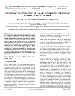 Effect on the physico-chemical properties of fly ash &ndash; sand &ndash; lime